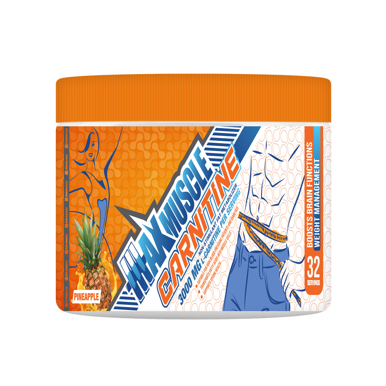 Max Muscle Max Carnitine 3000Mg-32Serv.-128G-Pineapple | Maxmuscle